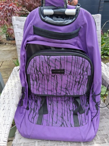 Purple samsonite backpack with - samsonite,