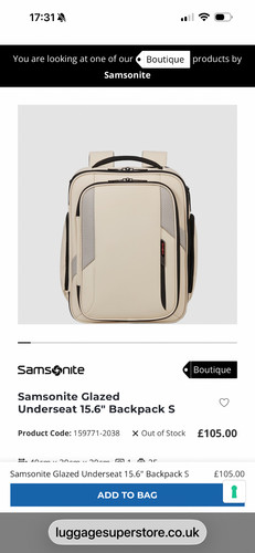 Samsonite glazed cabin luggage - samsonite,